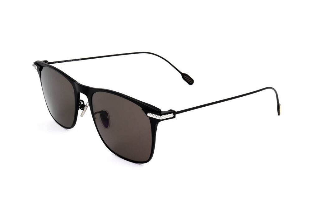 Fred Sunglasses FG40009U 02H Matte Black Square Titanium Brown Lens 54-19-145